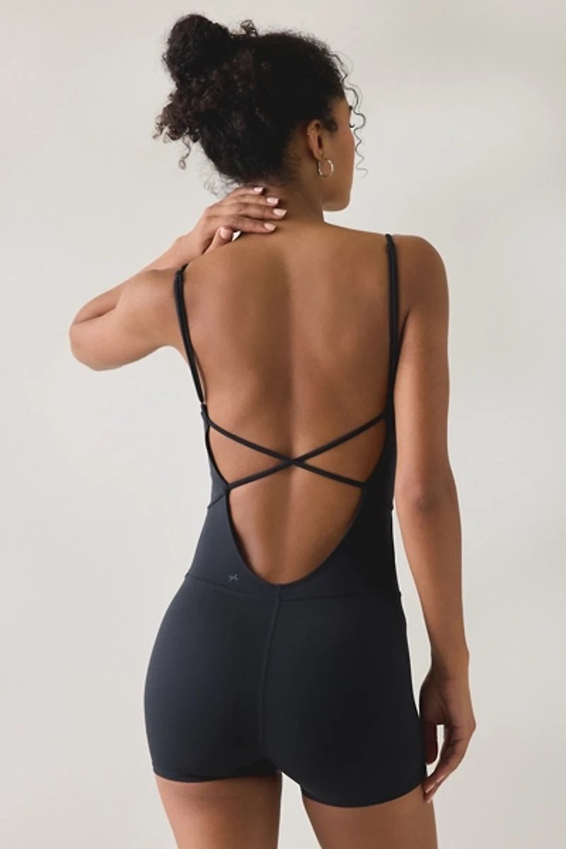 Out From Under Saturday Sculpt Twist-Front Athletic Romper