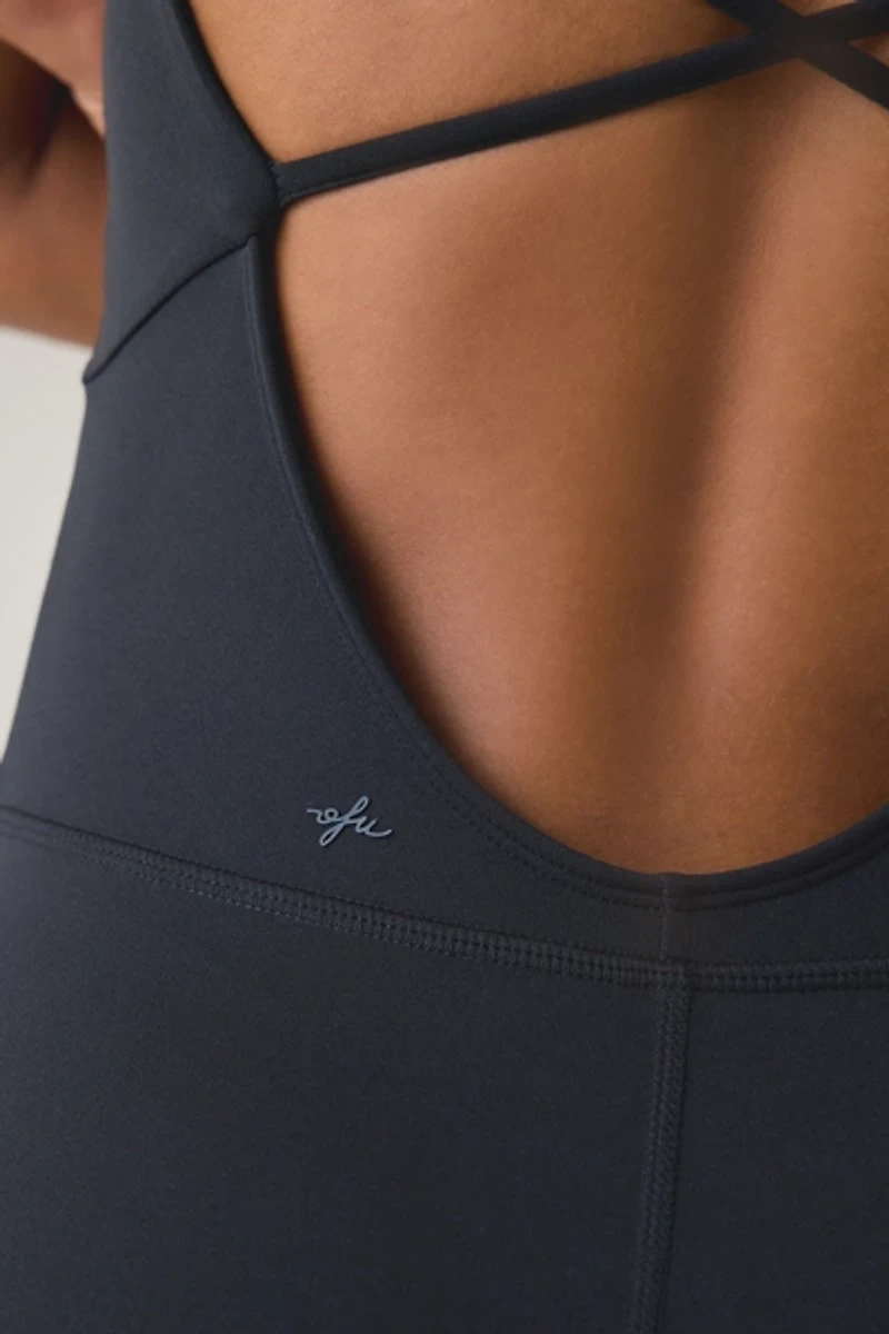 Out From Under Saturday Sculpt Twist-Front Athletic Romper