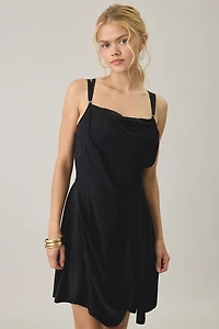 AllSaints Claire Asymmetrical Draped Strappy Mini Dress