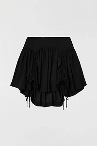 AllSaints Aria Check Ruched Tie Mini Skirt