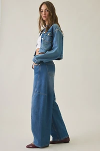 AllSaints Carter Button-Fly Mid-Rise Barrel Jeans