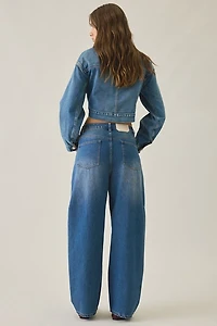 AllSaints Carter Button-Fly Mid-Rise Barrel Jeans