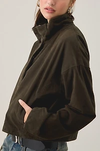 AllSaints Ryder Funnel Neck Suede Jacket
