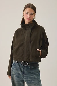 AllSaints Ryder Funnel Neck Suede Jacket
