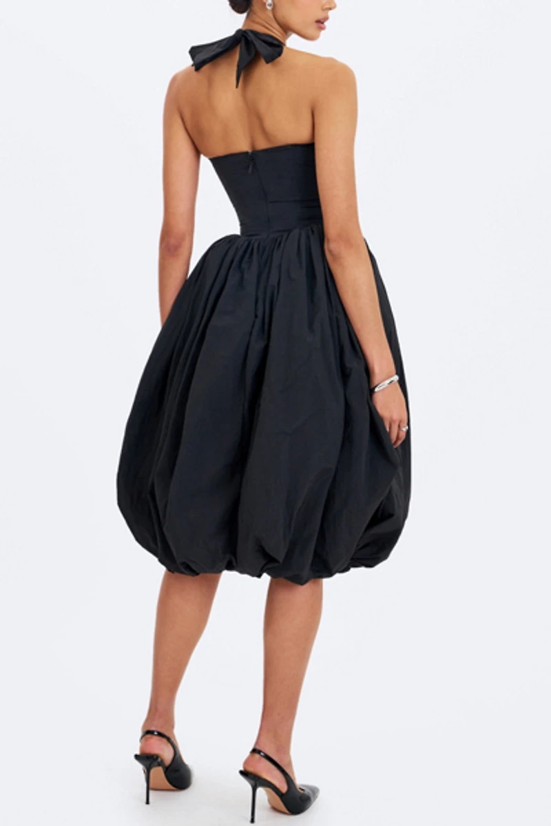 Miss Circle Veradis Bubble-Hem Halter Midi Dress