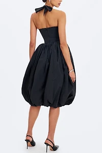 Miss Circle Veradis Bubble-Hem Halter Midi Dress