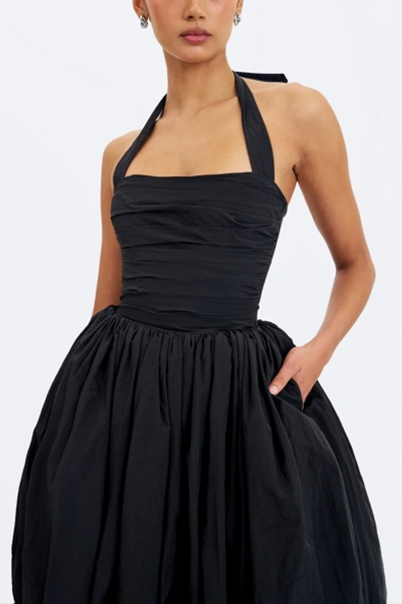 Miss Circle Veradis Bubble-Hem Halter Midi Dress
