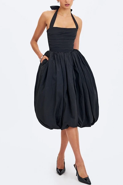 Miss Circle Veradis Bubble-Hem Halter Midi Dress