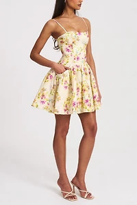 Miss Circle Valda Floral Linen Mini Dress