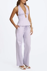 Miss Circle Quinzella Linen Halter Top