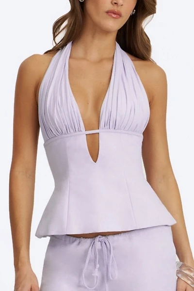 Miss Circle Quinzella Linen Halter Top