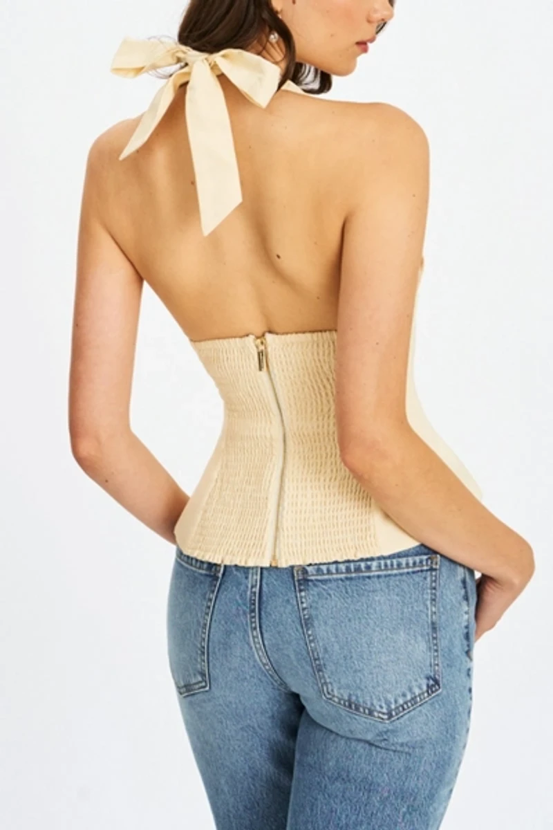 Miss Circle Quinzella Linen Halter Top