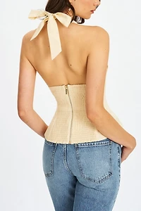 Miss Circle Quinzella Linen Halter Top