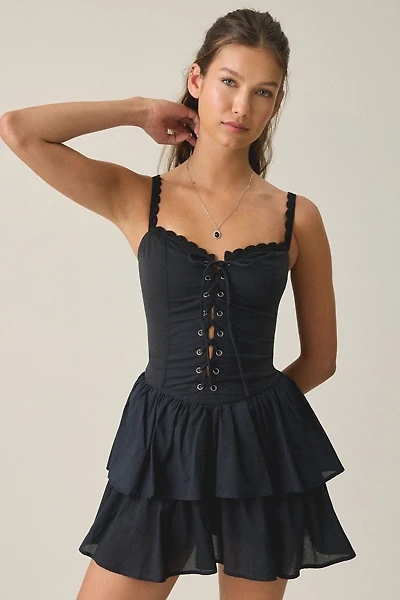 BDG Sweet Talker Lace Trim Corset Mini Dress
