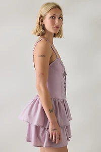 BDG Sweet Talker Lace Trim Corset Mini Dress
