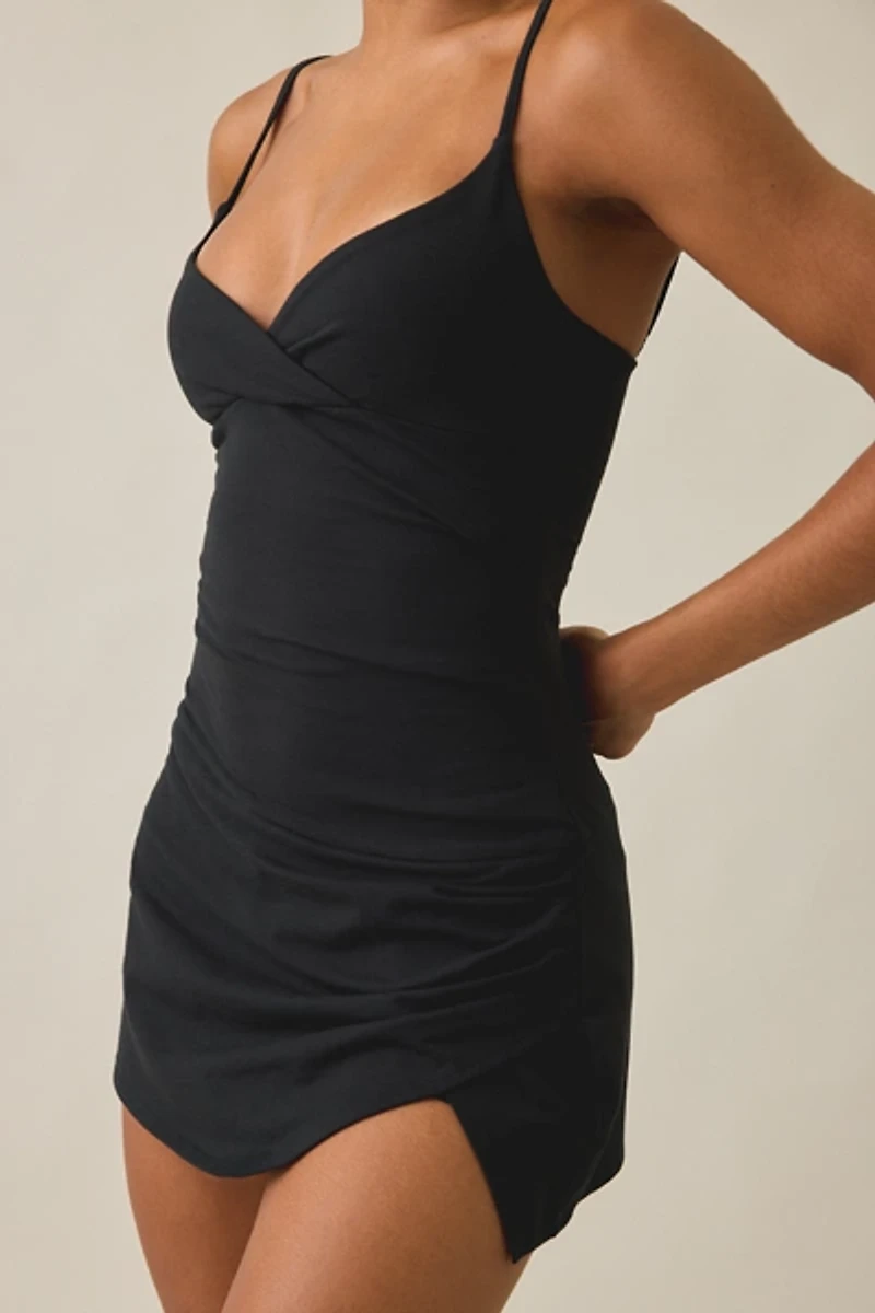 Out From Under Bec Surplice Ruched Mini Dress