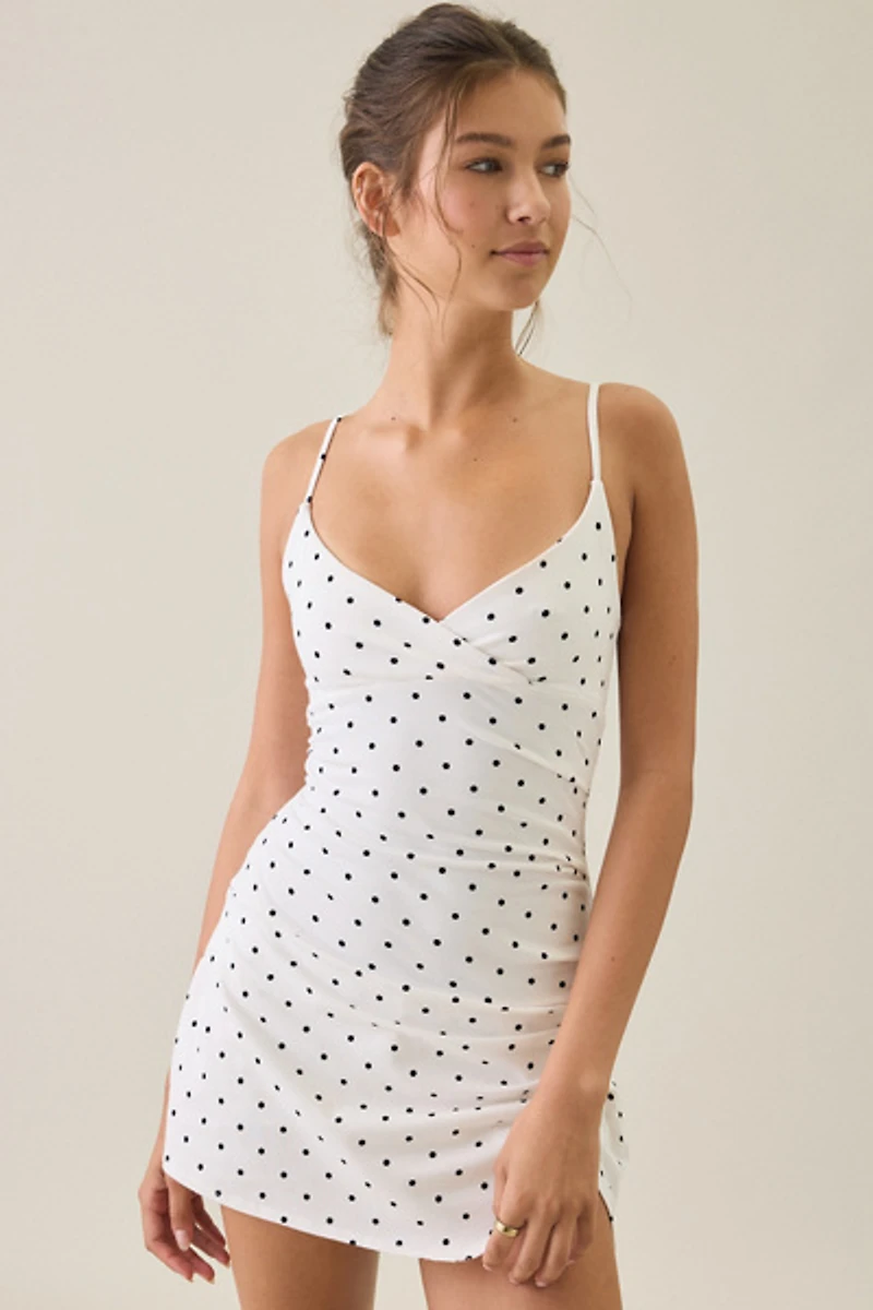 Out From Under Bec Surplice Ruched Mini Dress