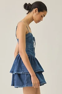 BDG Sweet Talker Denim Corset Mini Dress