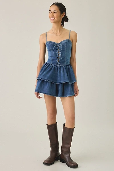 BDG Sweet Talker Denim Corset Mini Dress