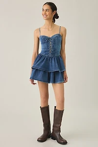 BDG Sweet Talker Denim Corset Mini Dress