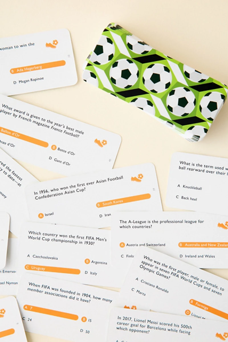 Soccer Trivia Travel Card Game