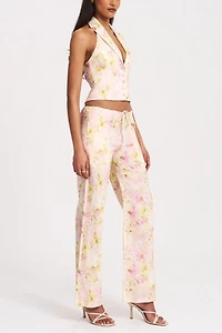Miss Circle Laureen Floral Linen Straight Pant