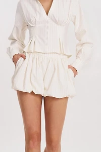 Miss Circle Sylvie Pinstripe Bubble Short