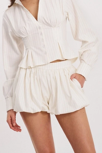 Miss Circle Sylvie Pinstripe Bubble Short