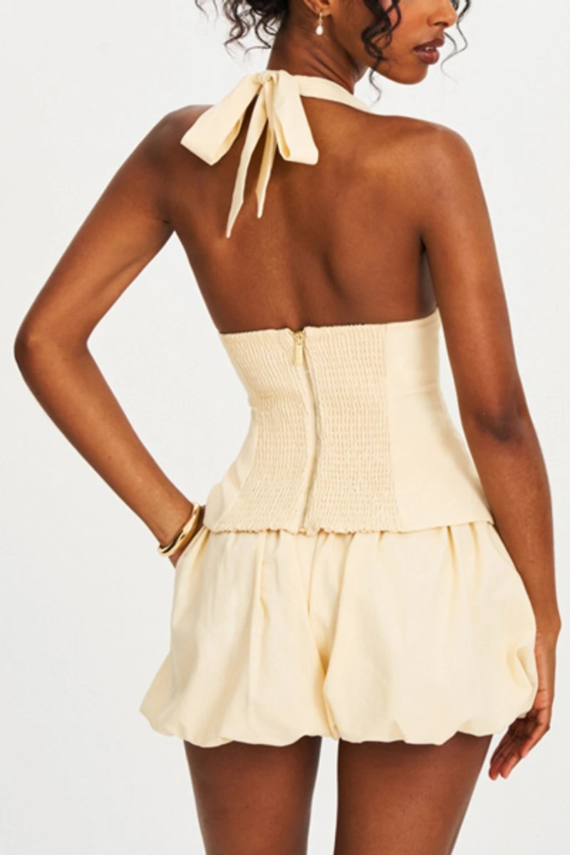 Miss Circle Quinzelle Linen Bubble Short