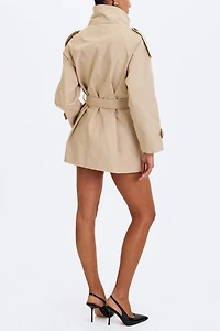 Miss Circle Vanetta High Collar Mini Trench Coat