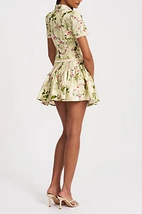 Miss Circle Zanelle Floral Drop Waist Linen Skirt