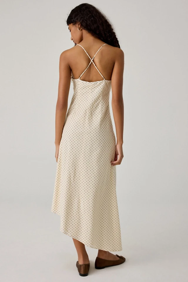 Kimchi Blue Liz Lace Trim Satin Slip Midi Dress