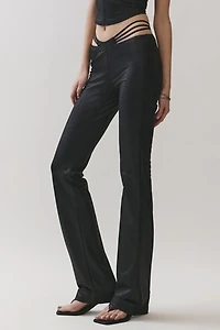 Personal Code Roxie Stretchy Coated Jersey Cut Out Pants