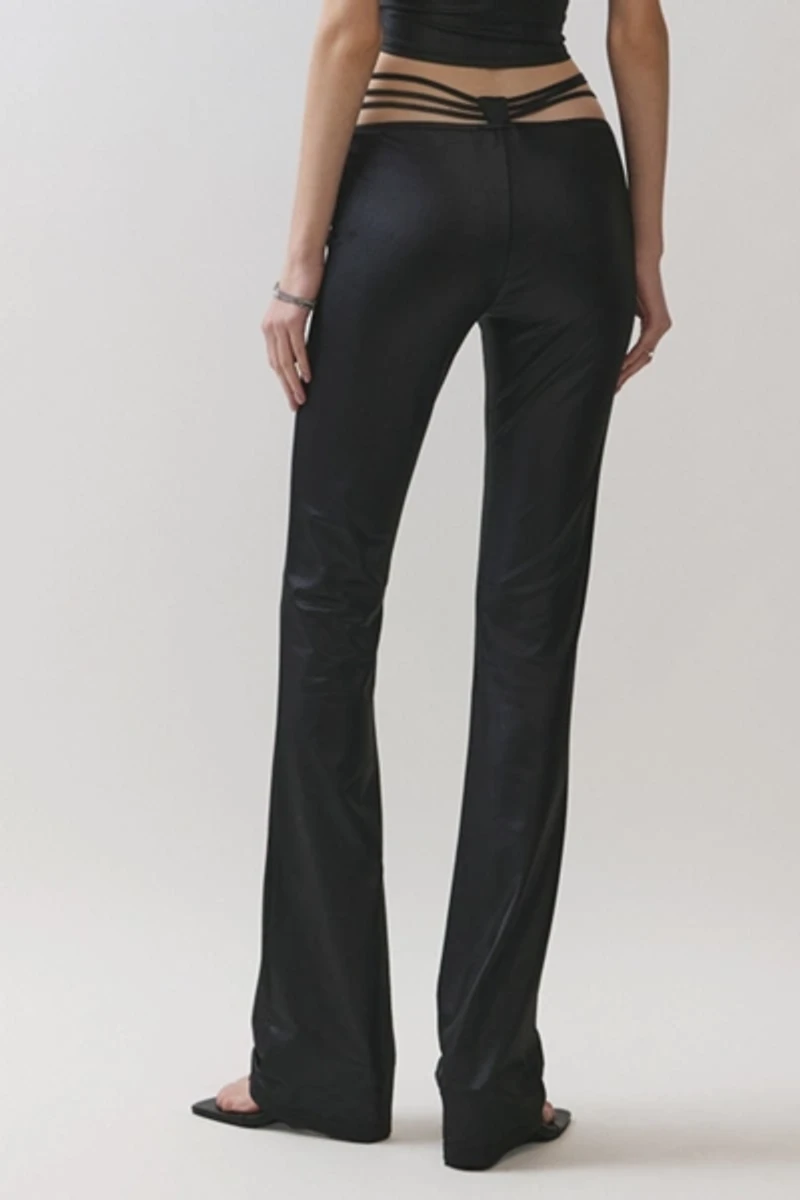 Personal Code Roxie Stretchy Coated Jersey Cut Out Pants