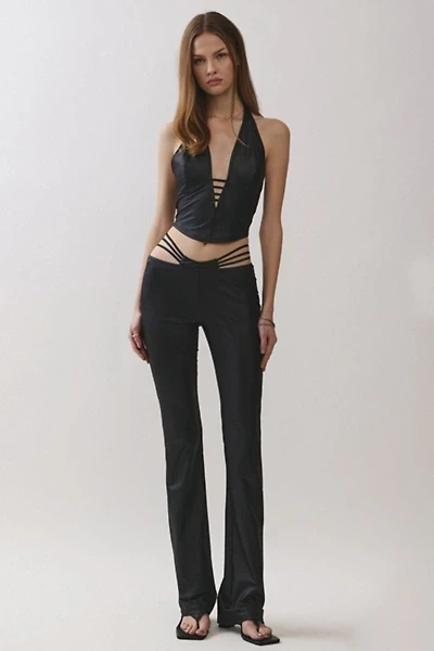 Personal Code Roxie Stretchy Coated Jersey Cut Out Pants