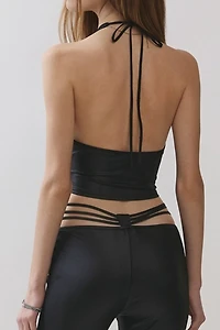 Personal Code Roxie Stretchy Coated Jersey Halter Top