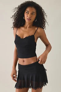 UO Peek-A-Boo Semi-Sheer Mesh Skort 2-Piece Set