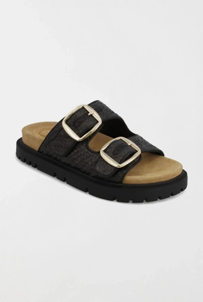MIA Monica Raffia Slide Sandal