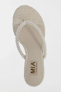 MIA Zilvia Beaded Thong Kitten Heel Sandal