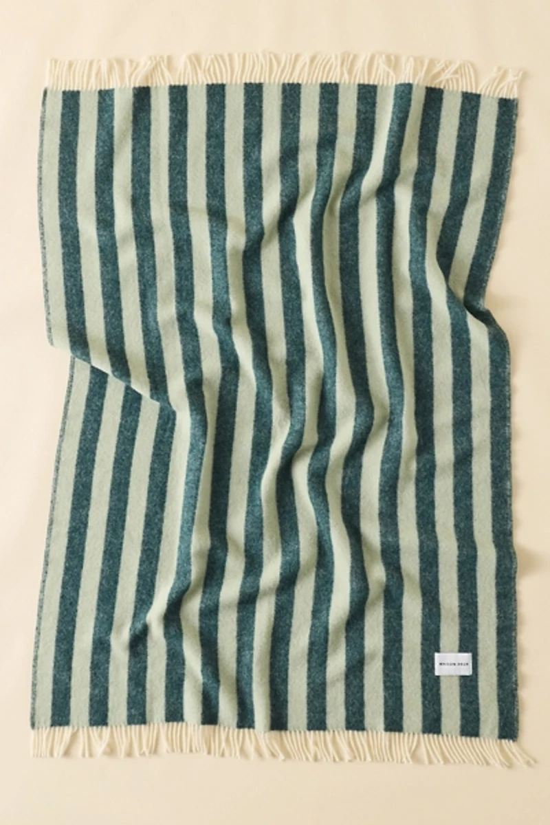 Maison Deux Candy Wrap Striped Wool Throw Blanket