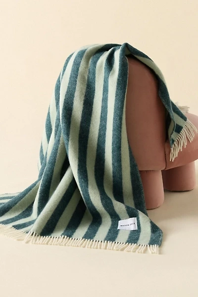 Maison Deux Candy Wrap Striped Wool Throw Blanket