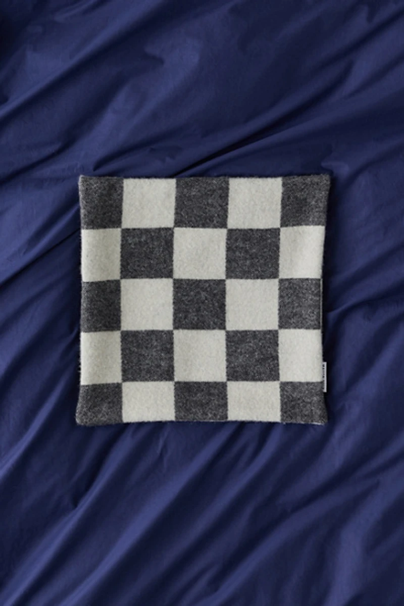 Maison Deux Checkerboard Wool Throw Pillow Case
