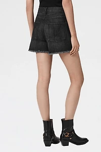 AllSaints Heidi Studded High-Rise Denim Shorts