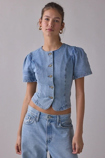 Lioness Femme Short Sleeve Button-Front Blouse