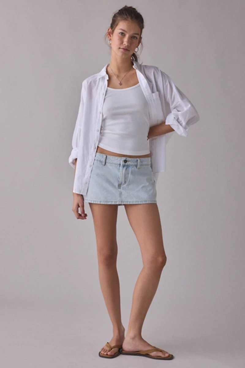 Lioness Rhode Denim Low-Rise Mini Skort
