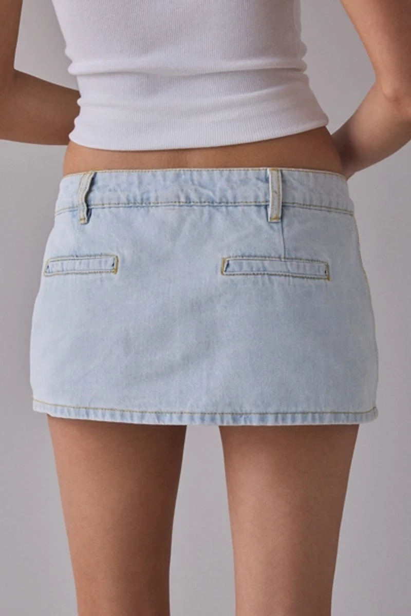 Lioness Rhode Denim Low-Rise Mini Skort