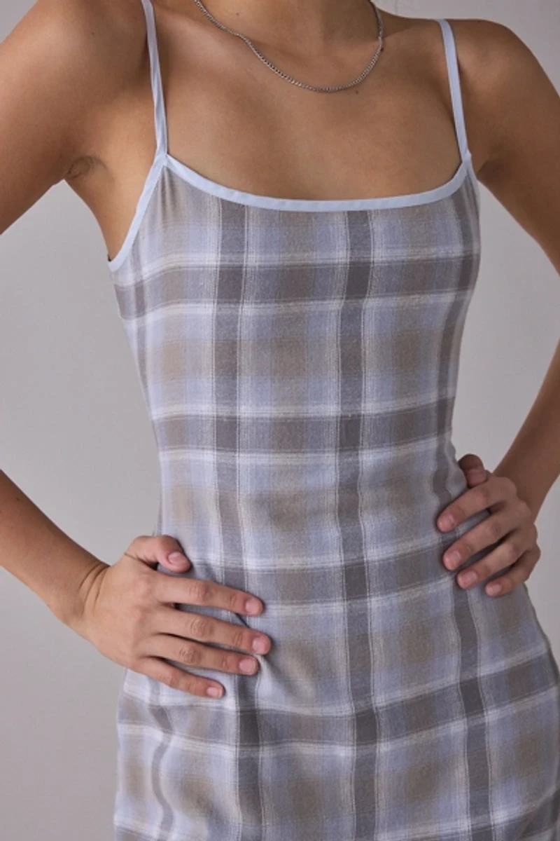 Lioness Voyage Ash Plaid Cami Mini Dress