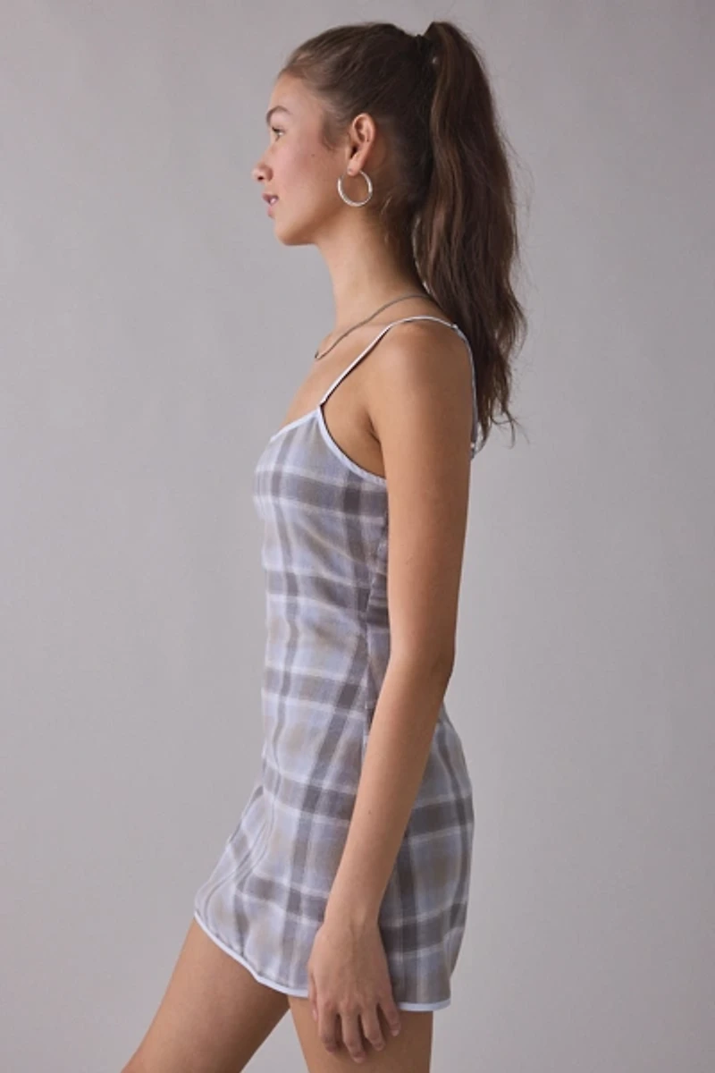 Lioness Voyage Ash Plaid Cami Mini Dress