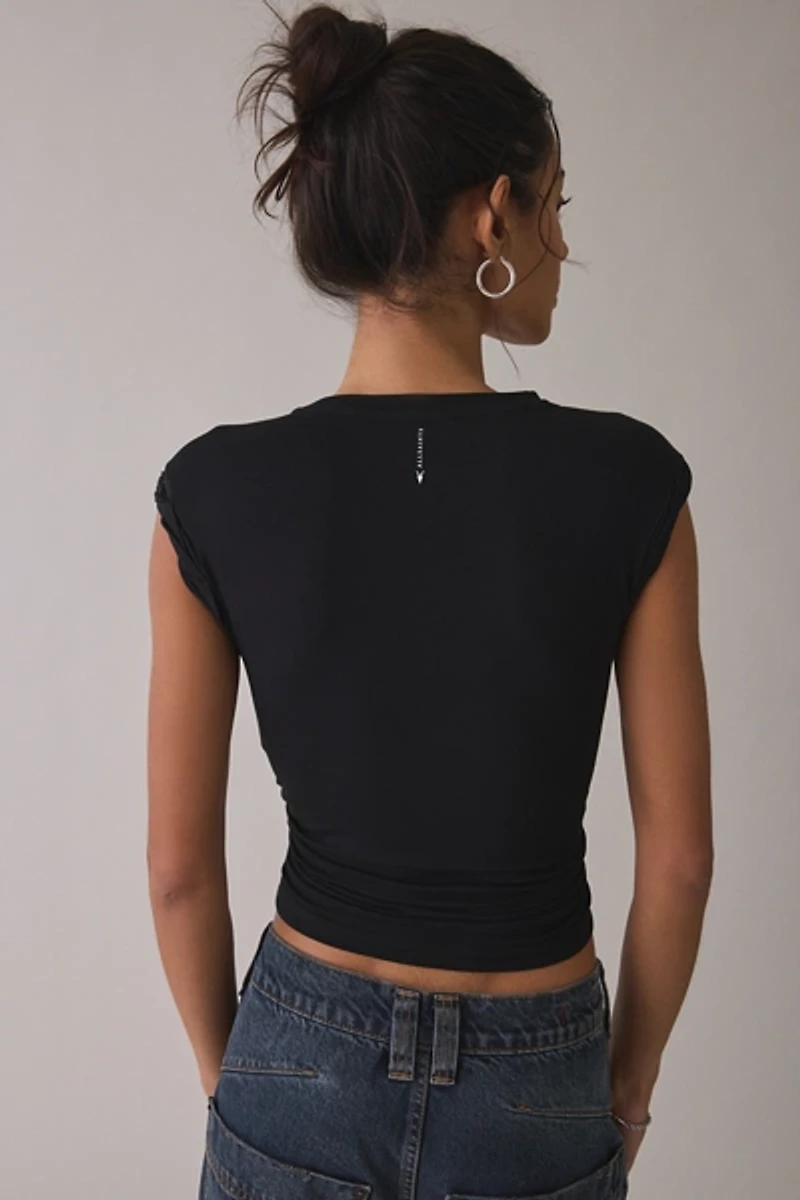 AllSaints West Ruched Side Tank Top