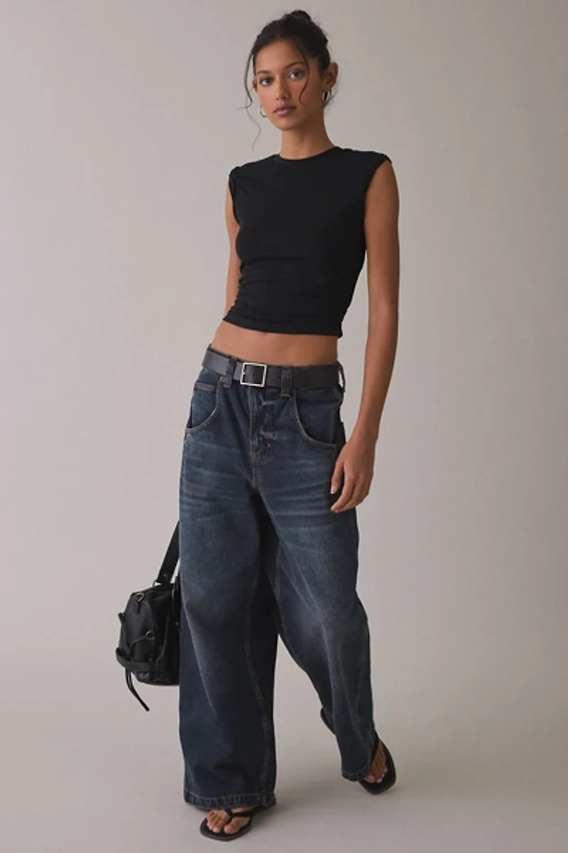 AllSaints West Ruched Side Tank Top